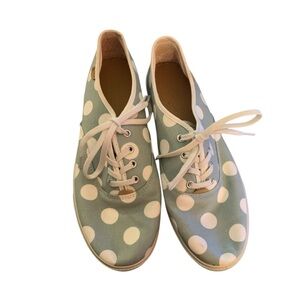 Hotter Shoes Mabel Blue & White Polka Dot Sneakers 9.5